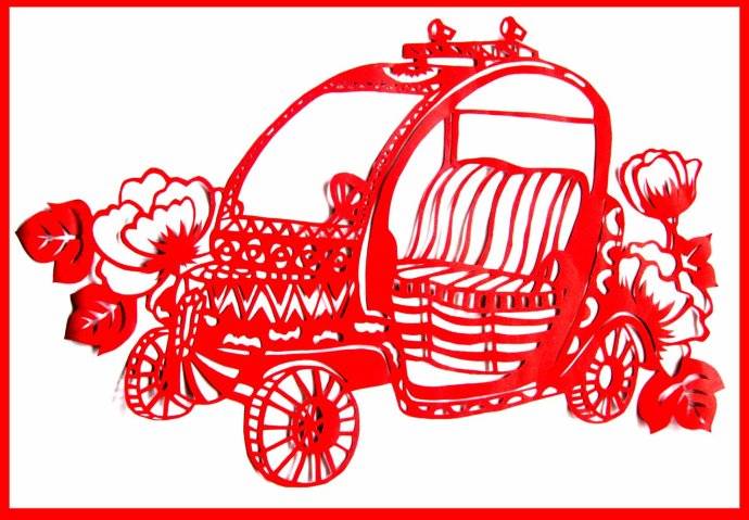 車型剪紙（米奇兩座代步車）
