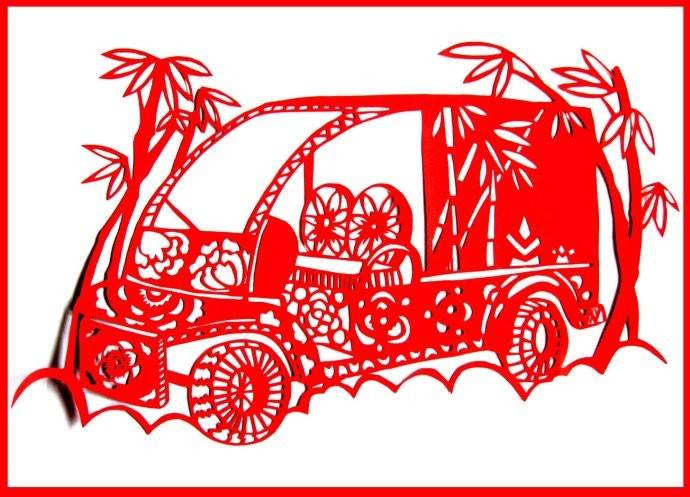 車型剪紙（益高垃圾環衛車）